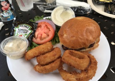 Off The Hook Food Burger And Onion Rings