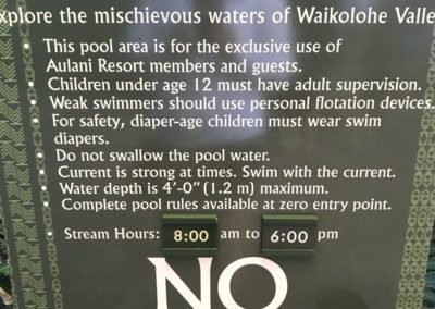 Waikolohe Stream Sign