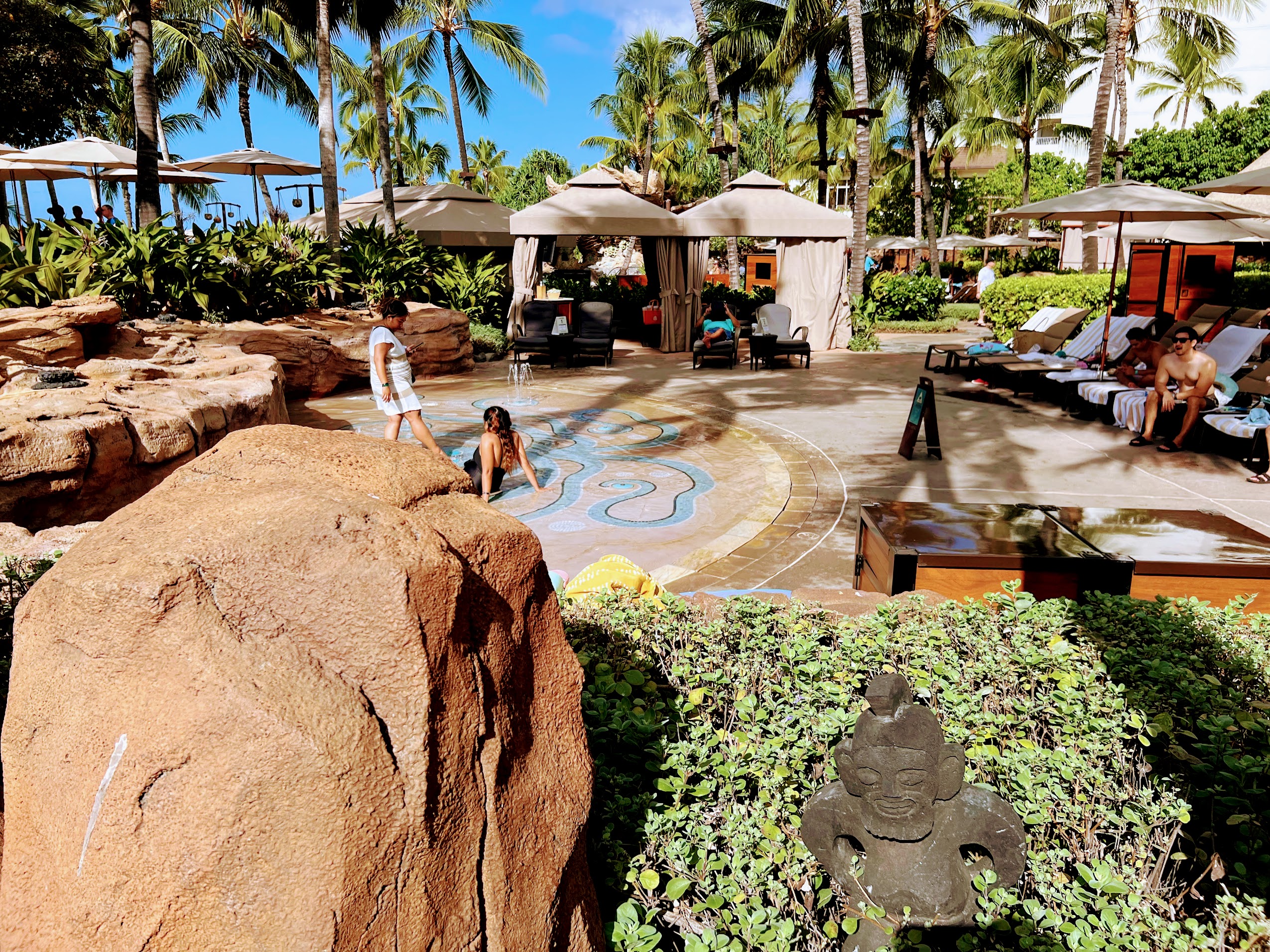 Side view of cabana showing situation relative to the splash pad. 